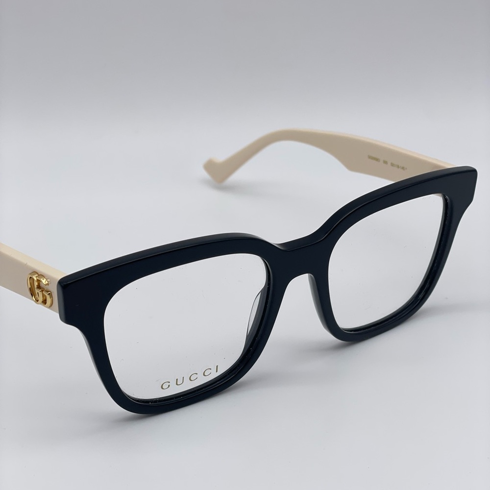 BRAND NEW GUCCI GG0958O 005 Black/White Transparent Women Eyeglasses - Picture 2 of 11